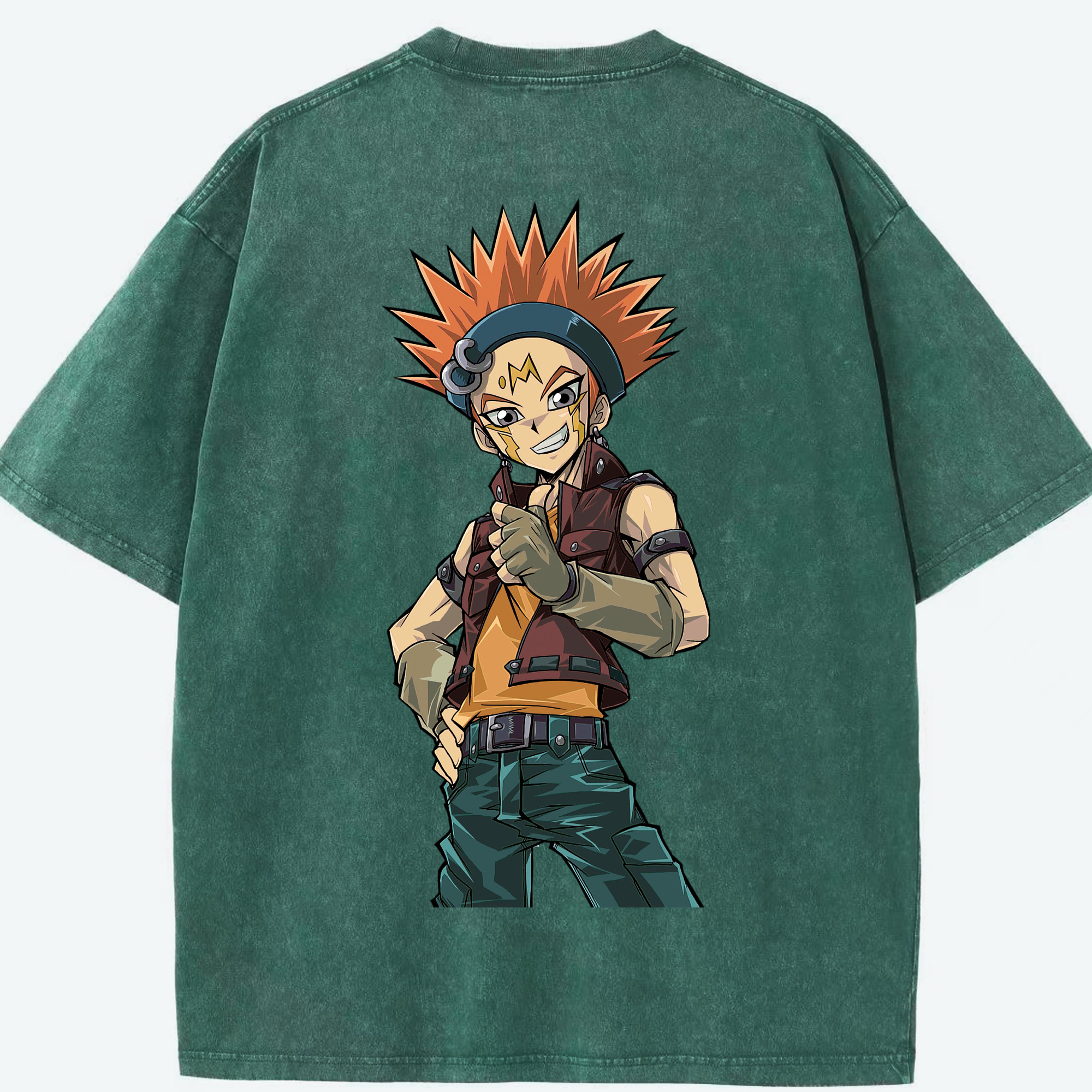 （画像用） 遊☆戯☆王 Yu-Gi-Oh! 綿100% ヴィンテージ風 半袖Tシャツ（背面プリント）